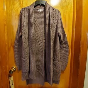 Maurices grayish tan colored long cardigan